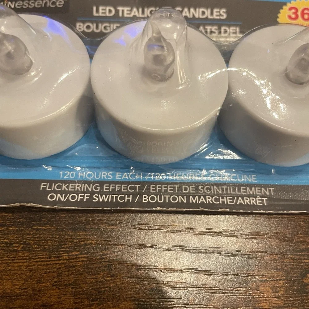 ✅Luminessence 3pk LED Flickering Tealight Candles 🕯️ Batteries Included #️⃣0126
